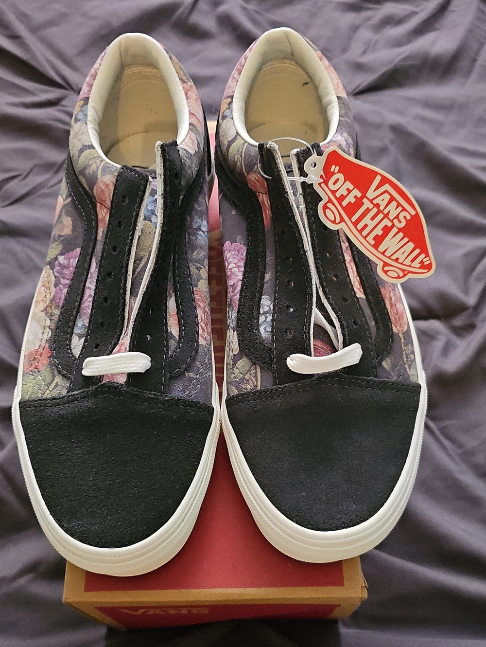 Vans Floral Low-Top Sneakers in Black and Multi-Color
